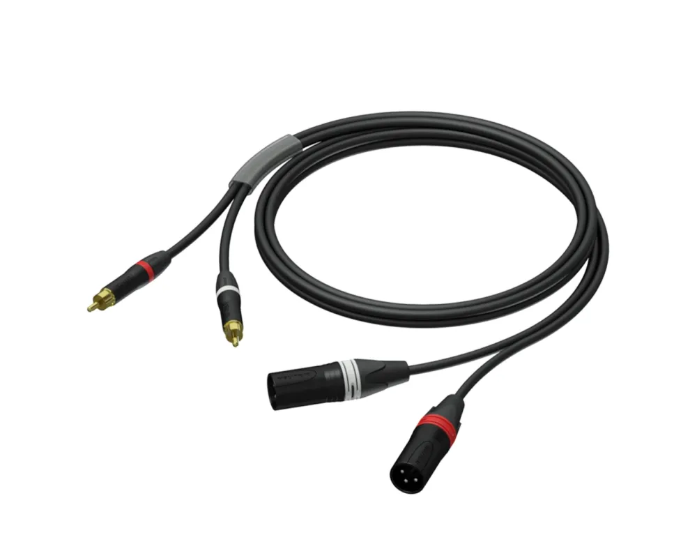 Procab PRA701/ 3m  2 x XLR male - 2 x RCA/Cinch male