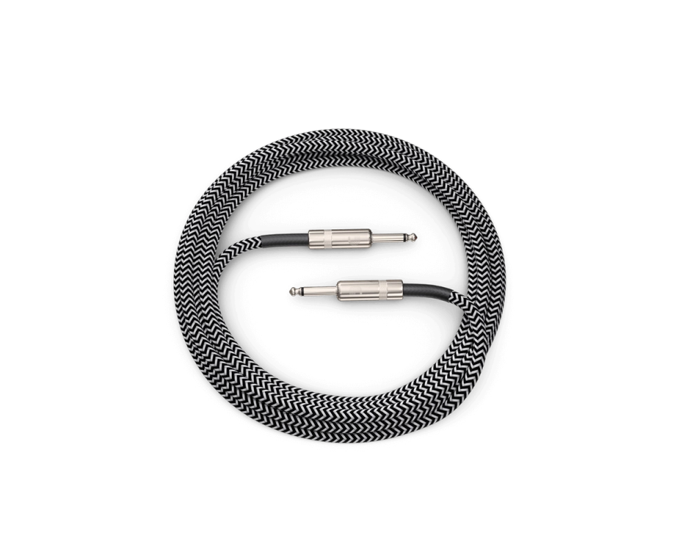 Daddario Custom Series Braided Instrument Cable, Grey, 6m