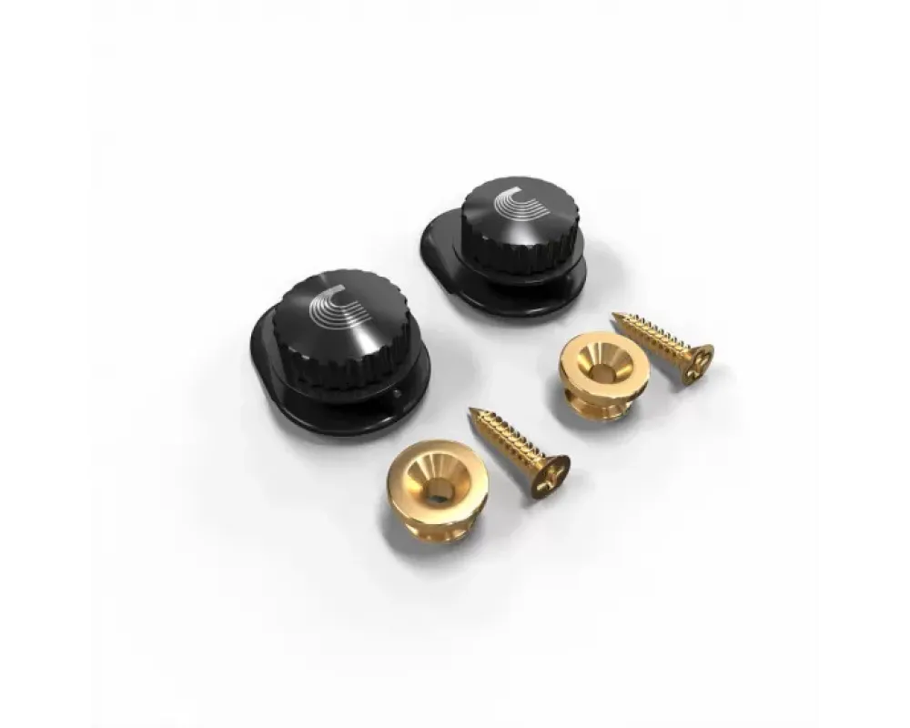 Daddario PW-SLS-03 Universal Guitar Strap Lock System, Gold