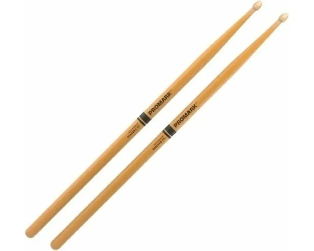 Promark R5AAGC Rebound 5A ActiveGrip Clear Hickory Drumstick, Acorn Wood Tip