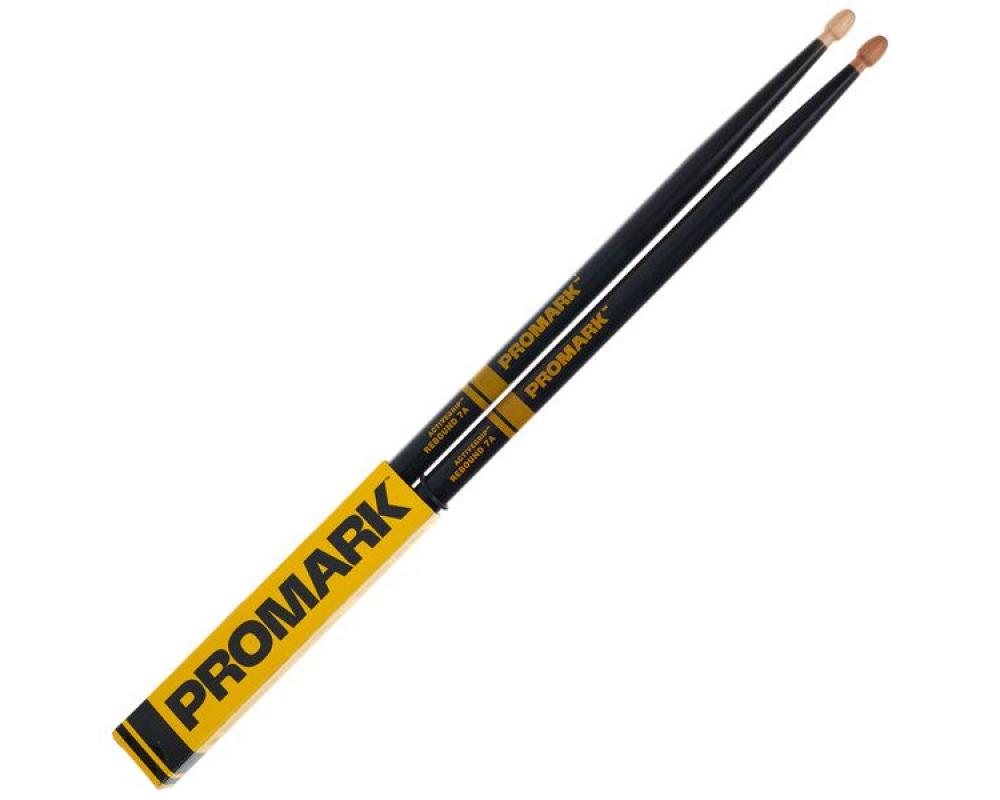 Promark R7AAG Rebound 7A ActiveGrip Hickory Drumstick, Acorn Wood Tip
