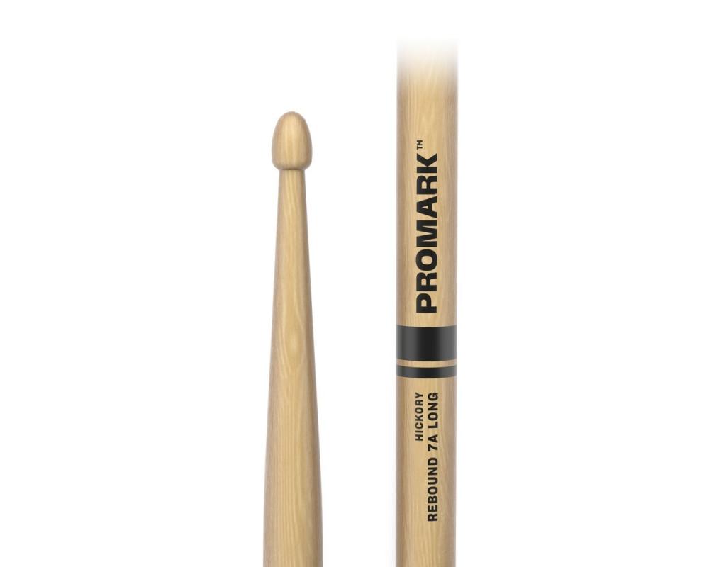 Promark RBH535LAW Rebound 7A Long Hickory Drumstick, Acorn Wood Tip