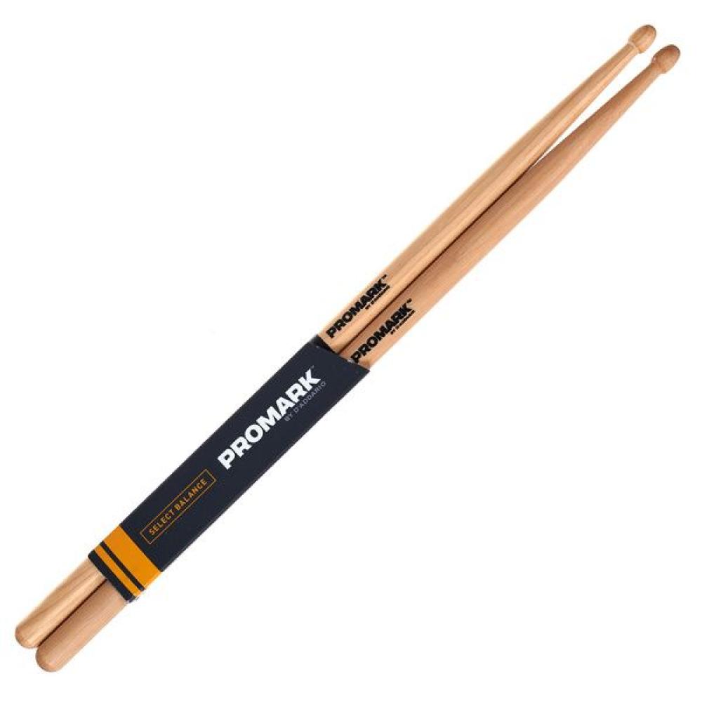 Promark RBH595LAW Rebound 5B Long Hickory Drumstick, Acorn Wood Tip