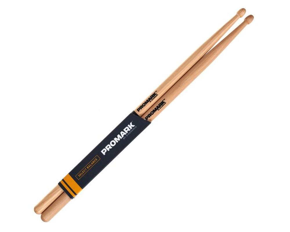 Promark RBH595LAW Rebound 5B Long Hickory Drumstick, Acorn Wood Tip