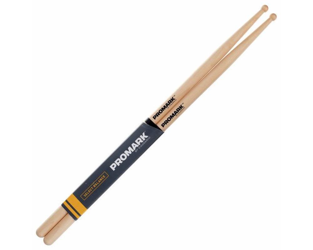 Promark RBM535RW Finesse 7A Maple Drumstick, Small Round Wood Tip