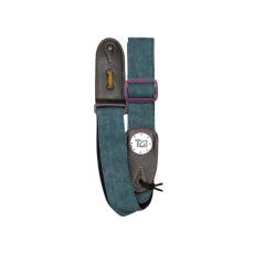 TGI Guitar Strap Woven Green Denin Purple Buckle
