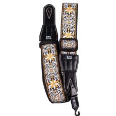 TGI Guitar Strap Woven Cotton Persian Stitch Gold