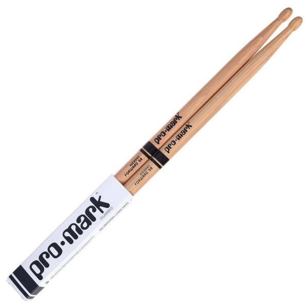 Promark TX5BW Classic Forward 5B Hickory Drumstick, Oval Wood Tip