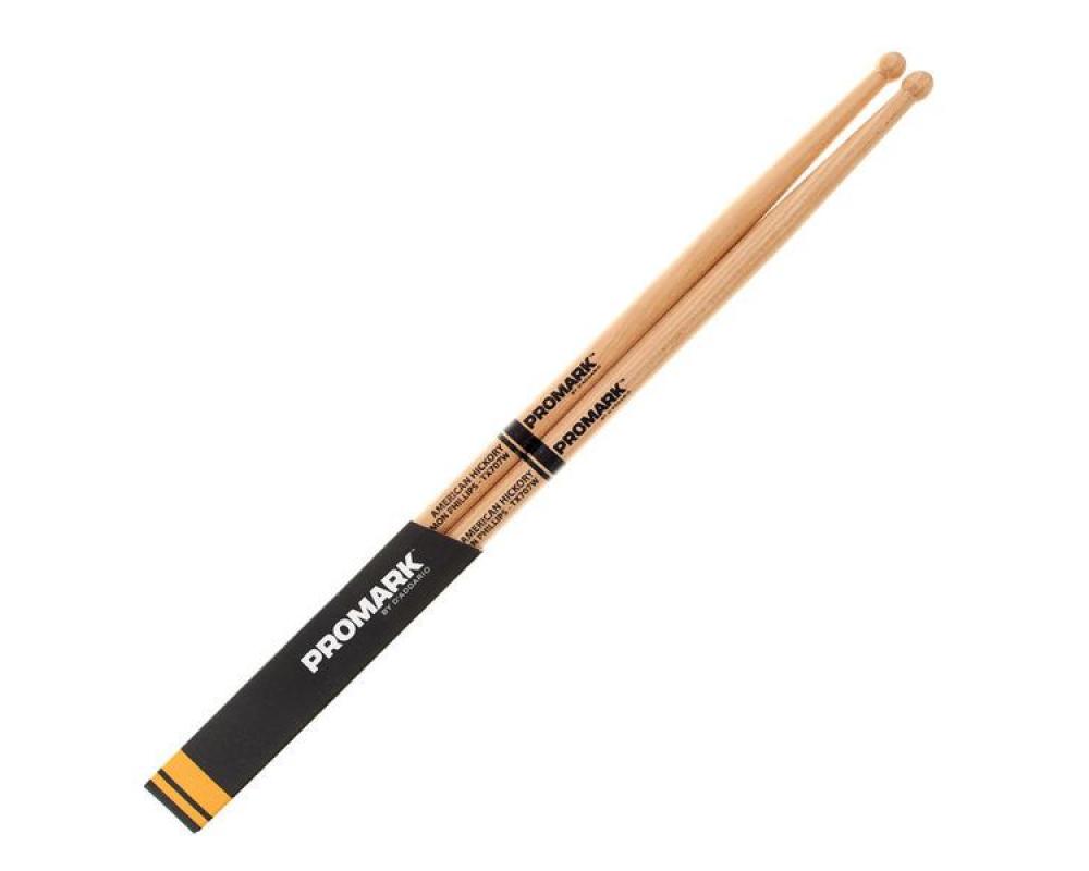 Promark TX707W Simon Phillips 707 Hickory Drumstick, Wood Tip