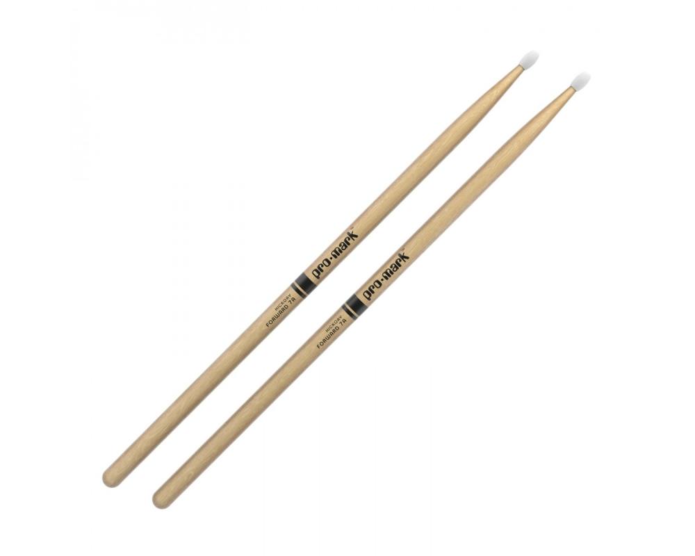Promark TX7AN  Classic Forward 7A Hickory Drumstick, Oval Nylon Tip
