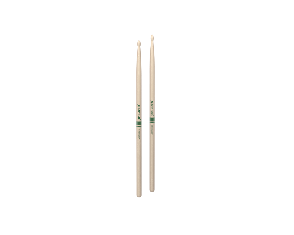 Promark TXR7AW Classic Forward 7A Raw Hickory Drumstick, Oval Wood Tip