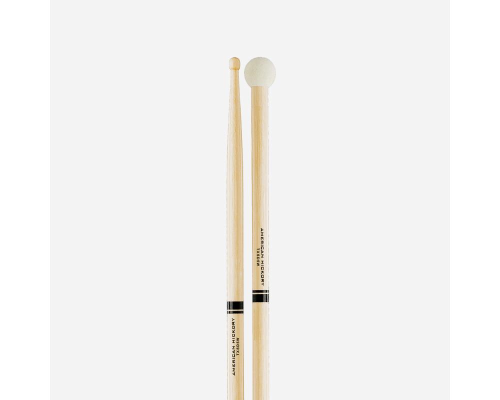 Promark TXSD5W Hickory SD5 Light Multi Percussion Stick, Wood tip, Felt Butt