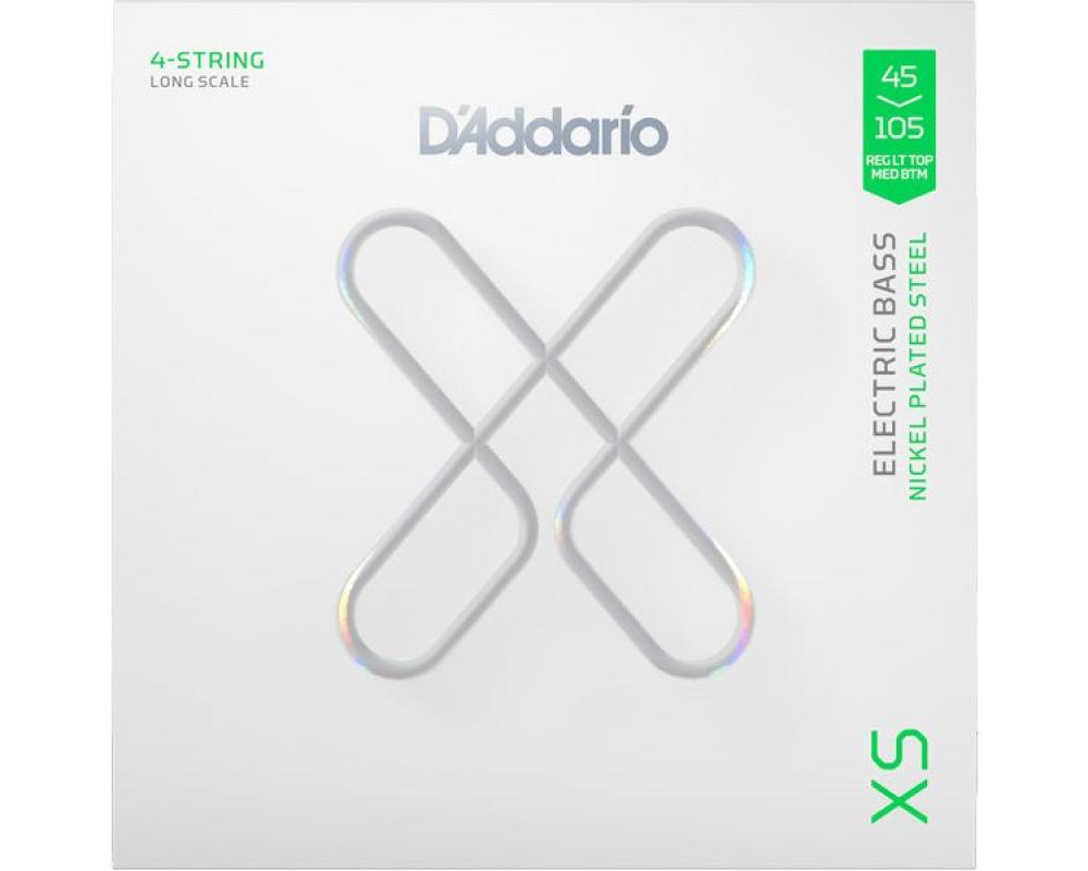 Daddario XSB45105 45-105 Light Top Medium Bottom, Long Scale Coated Bass