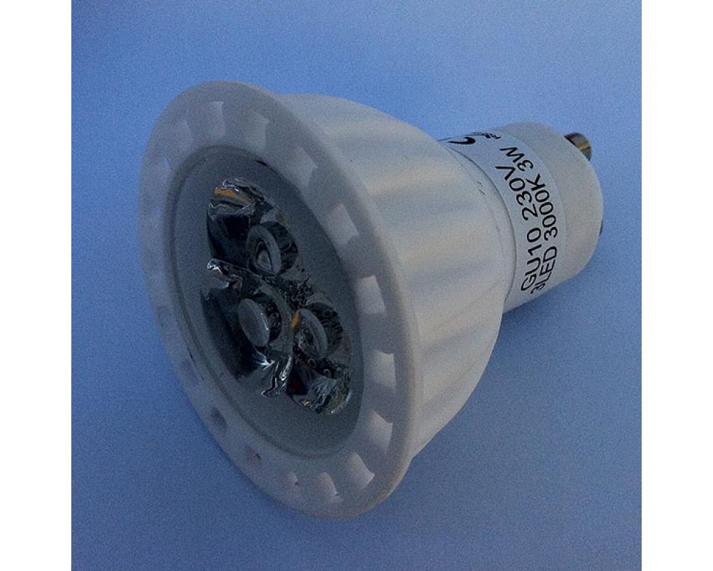 Art System 3 leds de 1w,gu10, branco quente 3000ºk, 45º, ceramica branca
