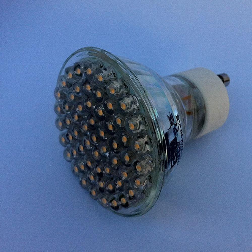 Art System 60leds (5mm) GU10 230V, 120°, branco quente 3000ºk
