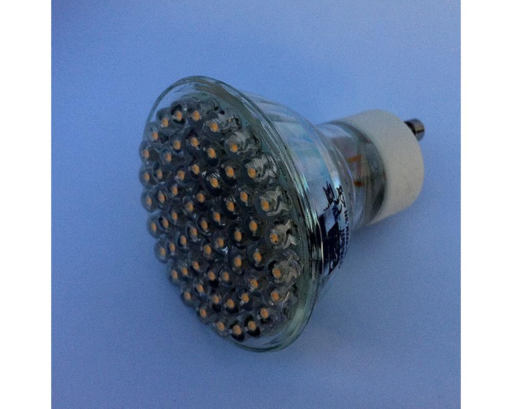 Art System 60leds (5mm) GU10 230V, 120°, branco quente 3000ºk