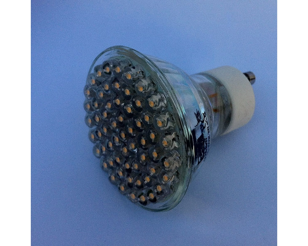 Art System 60leds (5mm) GU10 230V, 120°, branco quente 3000ºk