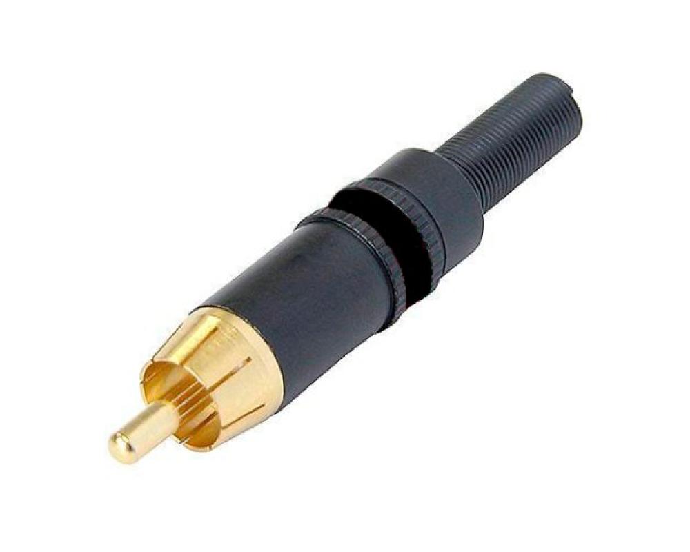 Neutrik NYS 373-0 - rca macho cabo metal (preto)