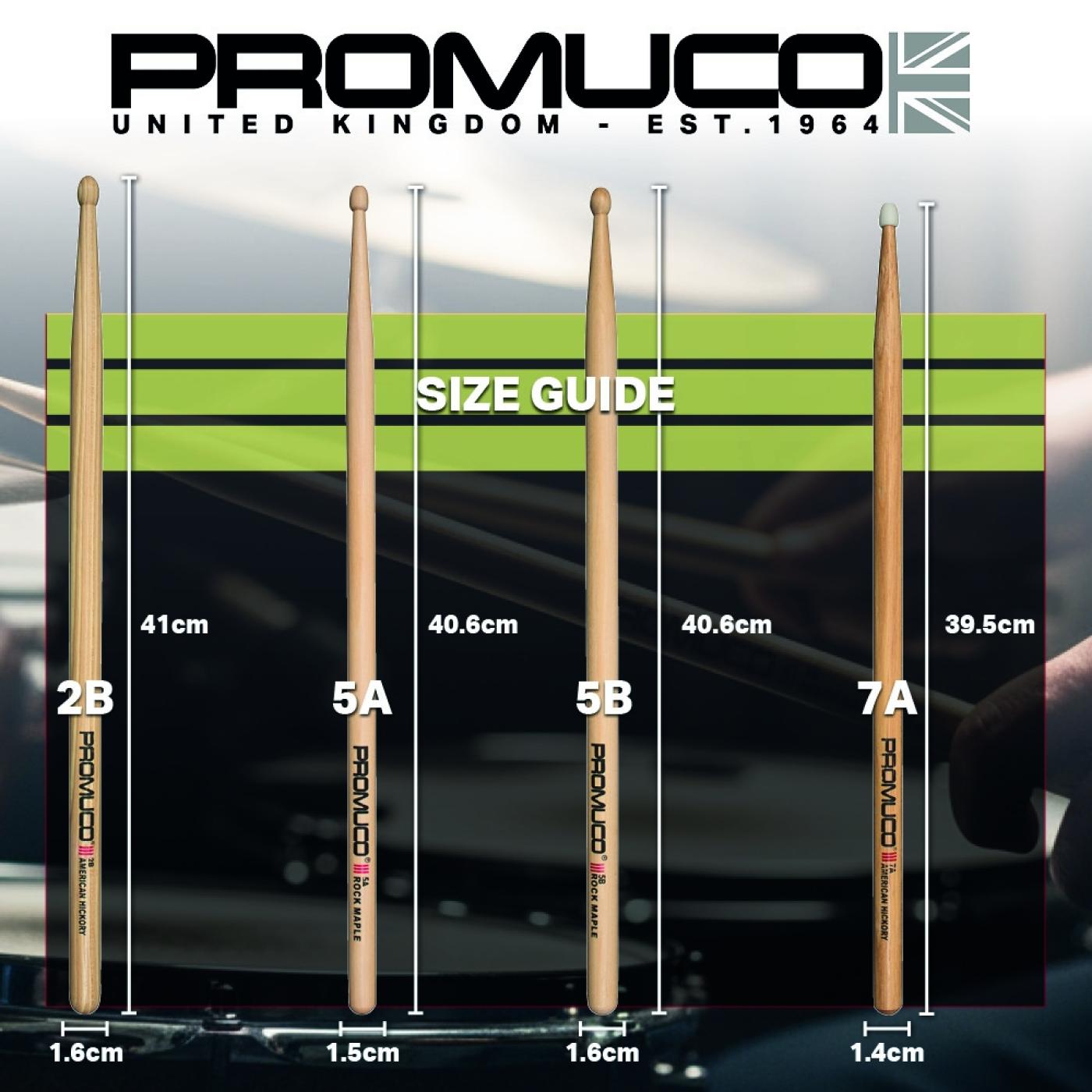 Promuco Drumsticks - Rock Maple 7A