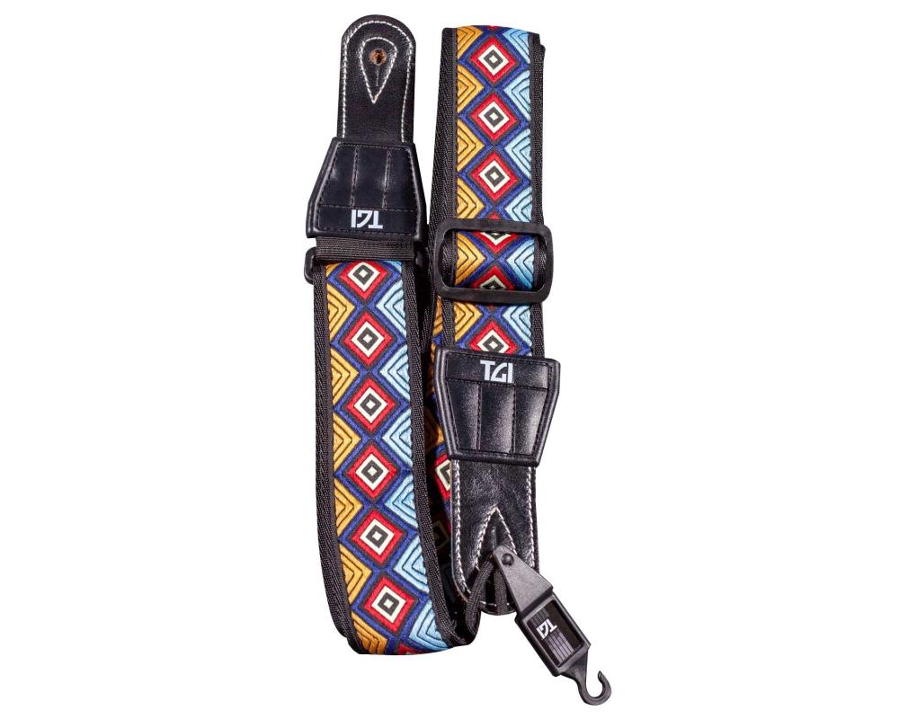 TGI Guitar Strap Woven Cotton Aztec Stitch